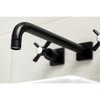 Kingston Brass KS6050ZX Wall Mount Tub Faucet, Matte Black KS6050ZX